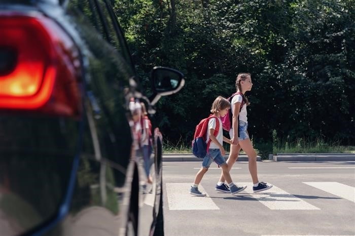 Пешеходный переход стал местом, где происходят специальные маневры автомобилей для обеспечения безопасности пешеходов.